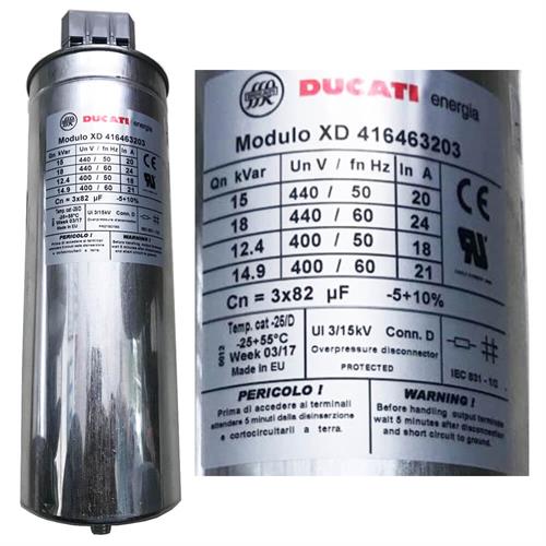 TỤ BÙ KHÔ DUCATI 3P 15KVAr 440V ( XD416463203 )